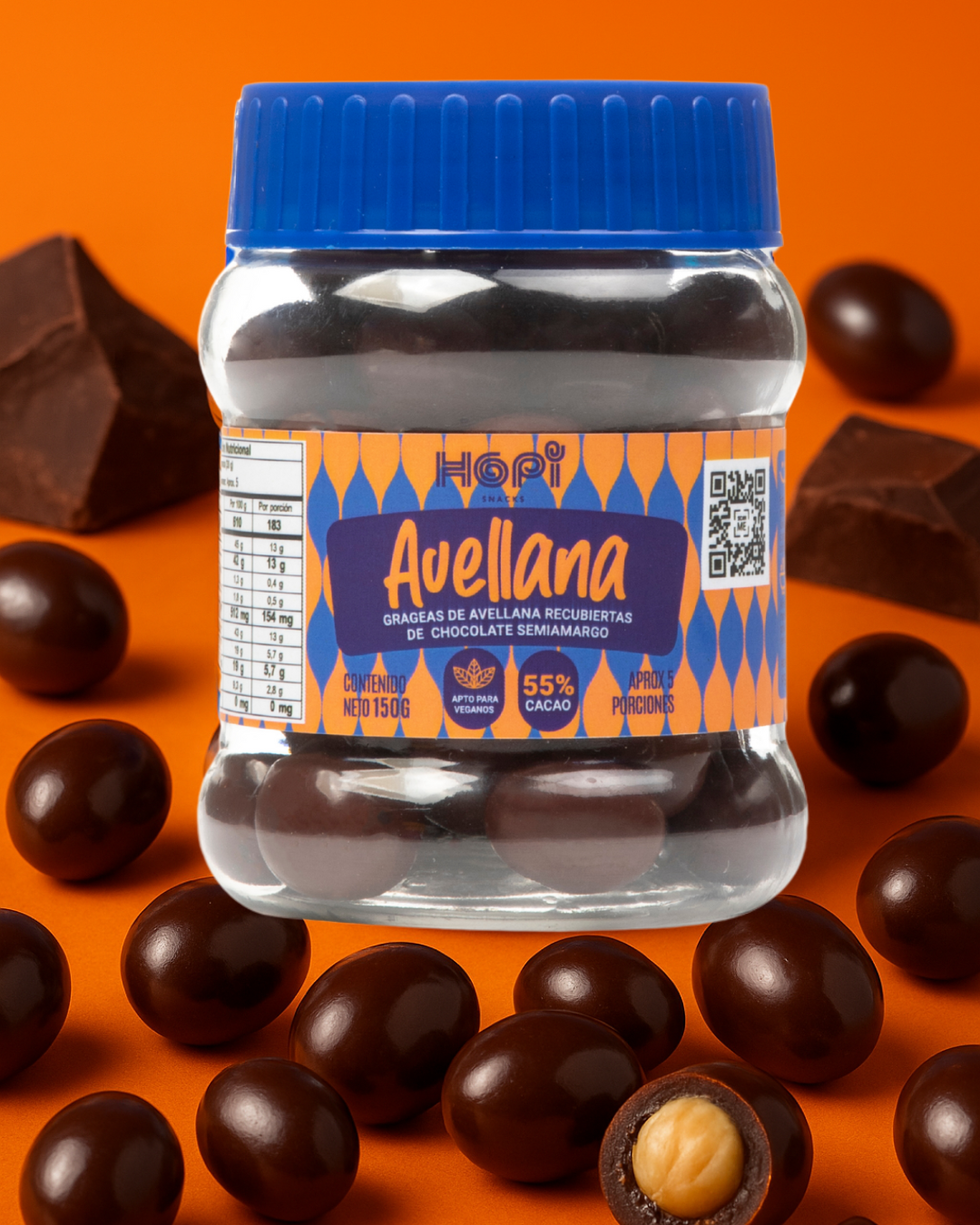 Avellana Recubierta Chocolate oscuro al 55% cacao